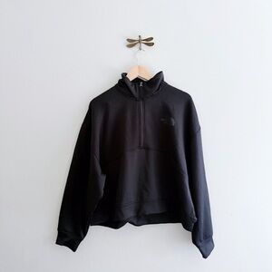 The North Face Black Cropped Half Zip Pullover Fleece Jacket women’s XL